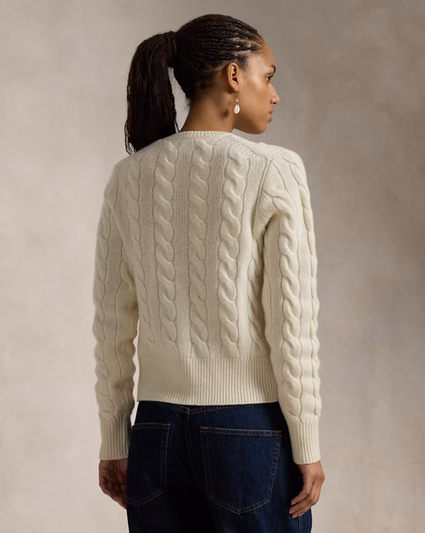Cable-Knit Wool-Cashmere Cardigan