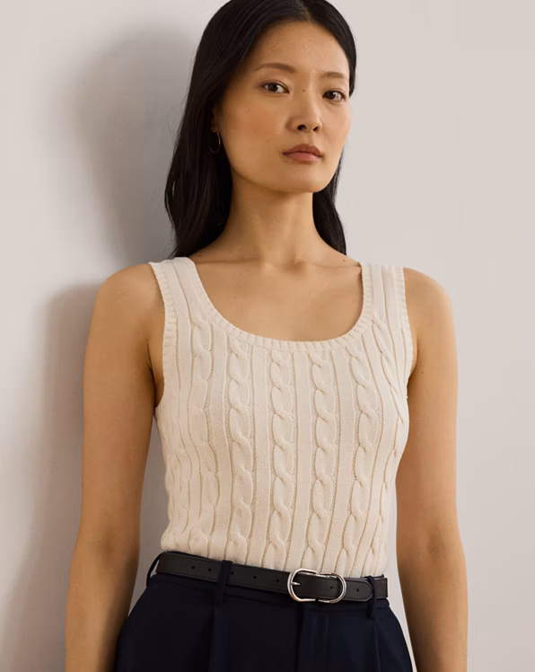 Cable-Knit Sleeveless Jumper