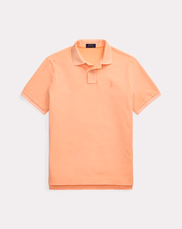 Custom Slim Mineral-Dyed Mesh Polo Shirt