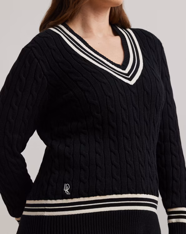 Cable-Knit Cotton Cricket Jumper