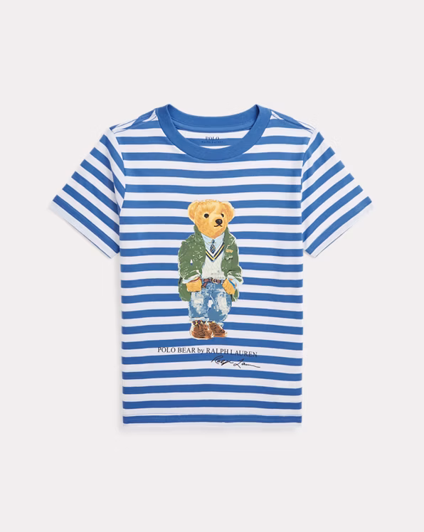 Polo Bear Striped Cotton Jersey T-Shirt