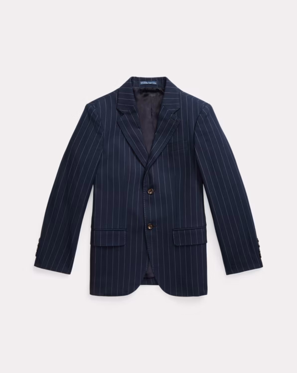 Polo Rope-Stripe Cotton-Silk Suit Jacket