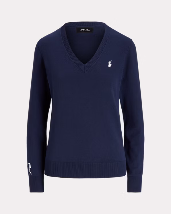 Cotton-Blend V-Neck Jumper