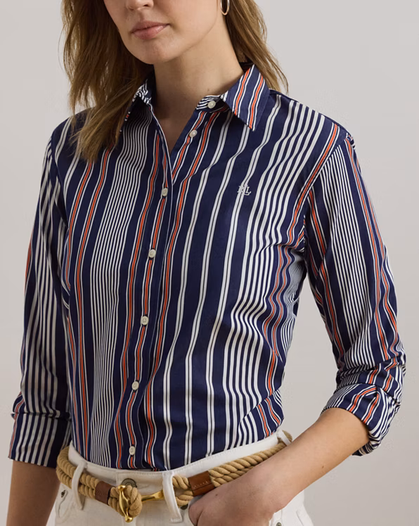 Classic Fit Striped Broadcloth Shirt