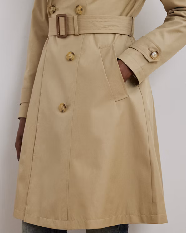 Double-Breasted Cotton-Blend Trench Coat