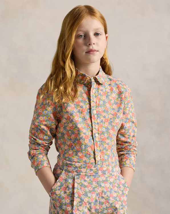 Floral Linen-Cotton Boxy Shirt