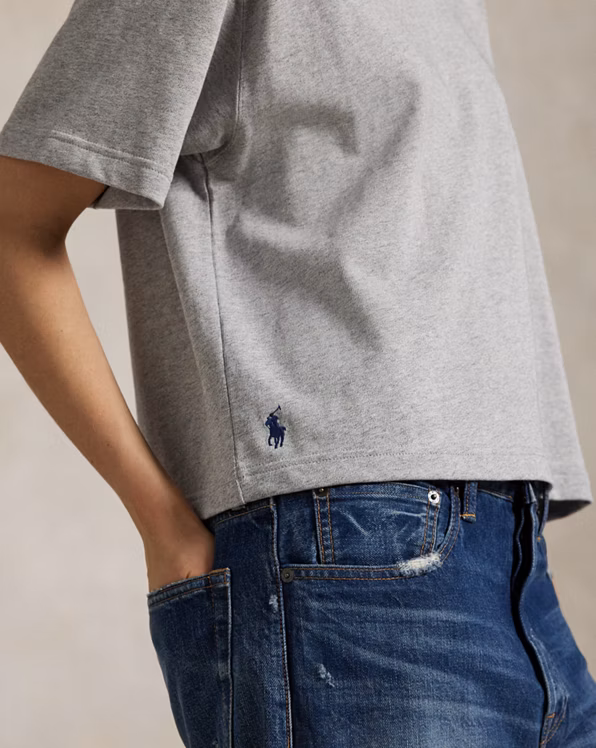 Relaxed Crop Fit Cotton Jersey Tee
