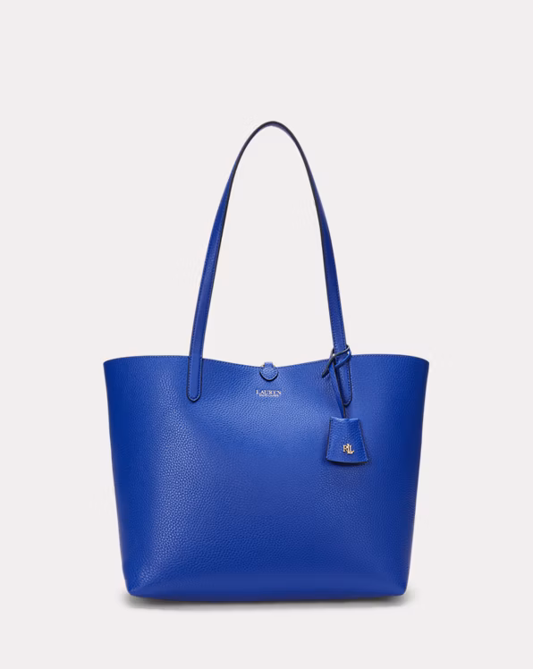 Faux-Leather Large Reversible Tote Bag