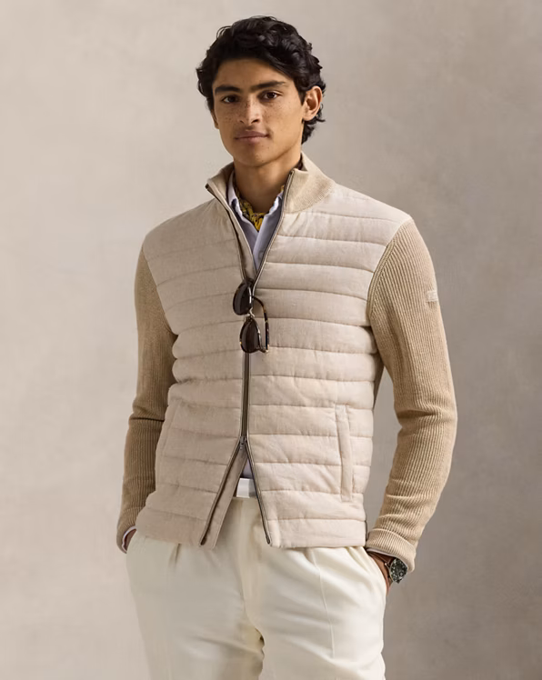 Hybrid Linen Full-Zip Jumper