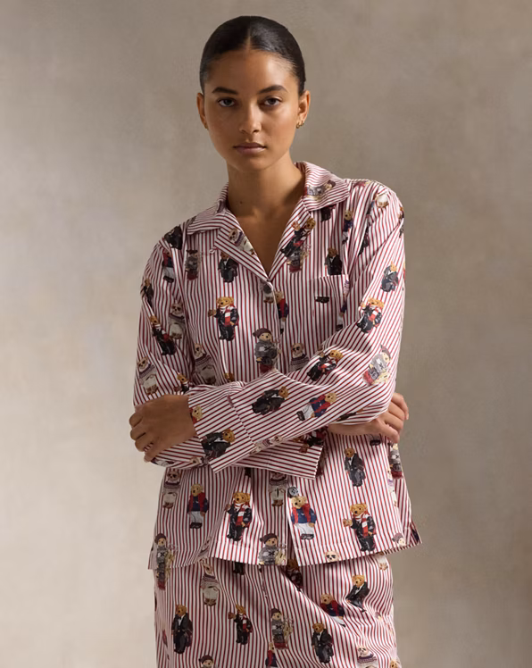 Polo Bear Cotton Long-Sleeve Pyjama Set