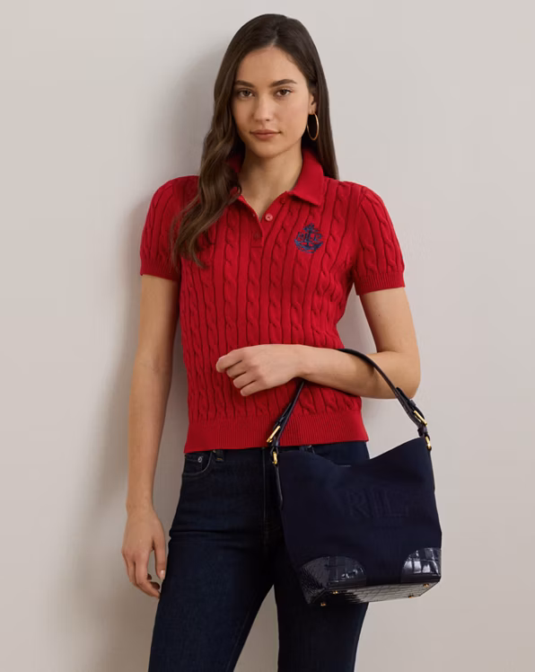 Canvas-Leather Medium Witley Bucket Bag