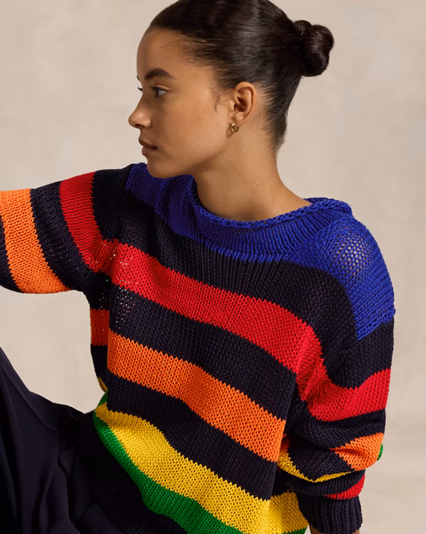 Striped Cotton Rollneck Jumper
