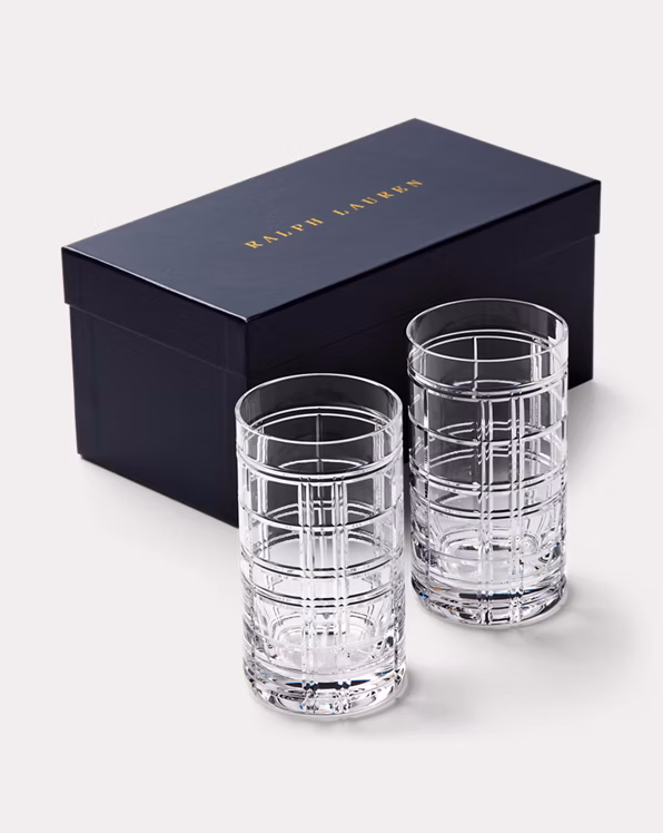 Hudson Plaid Highball Gift Set