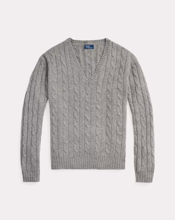 Relaxed Fit Cable Cashmere Jumper