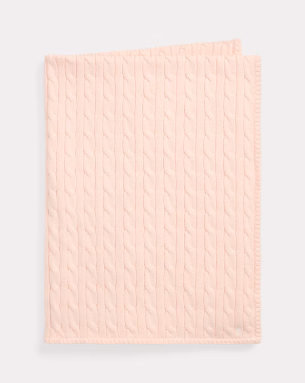 Cable-Knit Cotton Baby Blanket