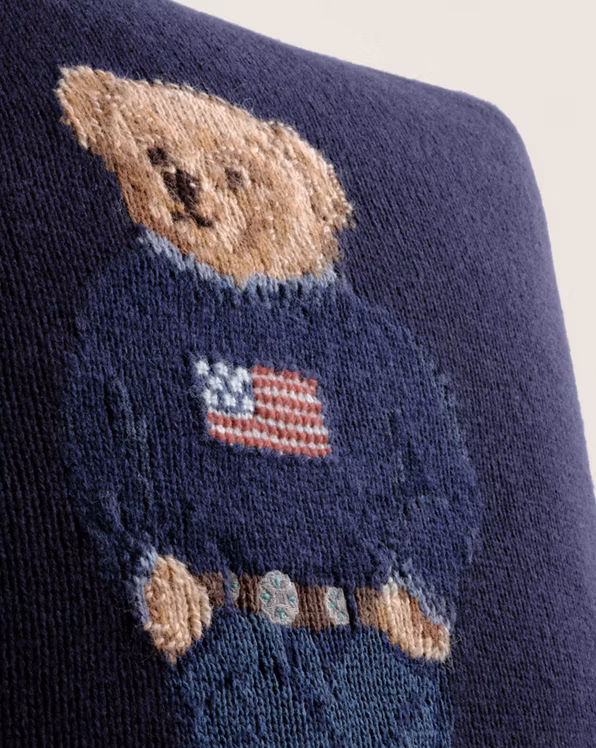 Polo Bear Wool Throw Pillow