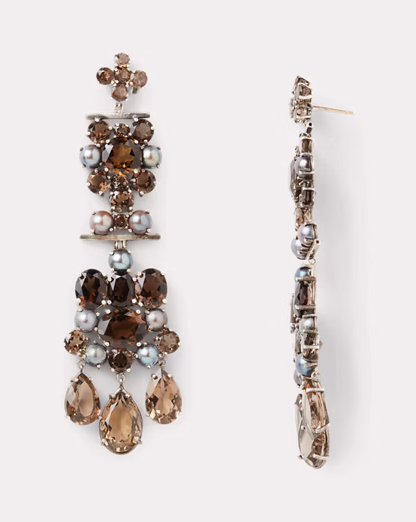 Pearl and Crystal Chandelier Earrings