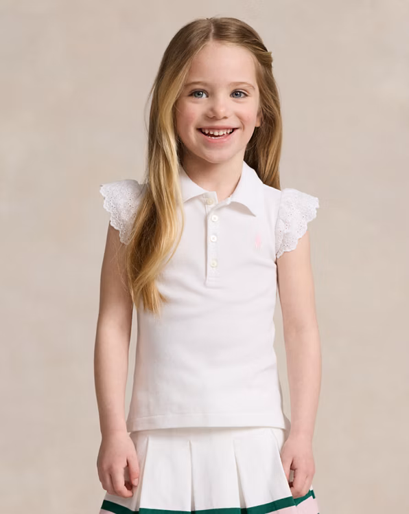 Eyelet Stretch Mesh Polo Shirt