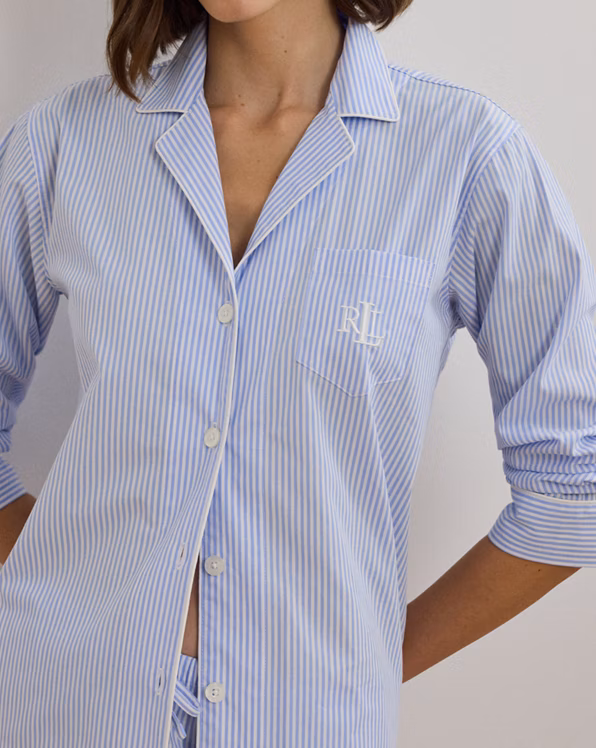 Striped Cotton Poplin Sleep Set