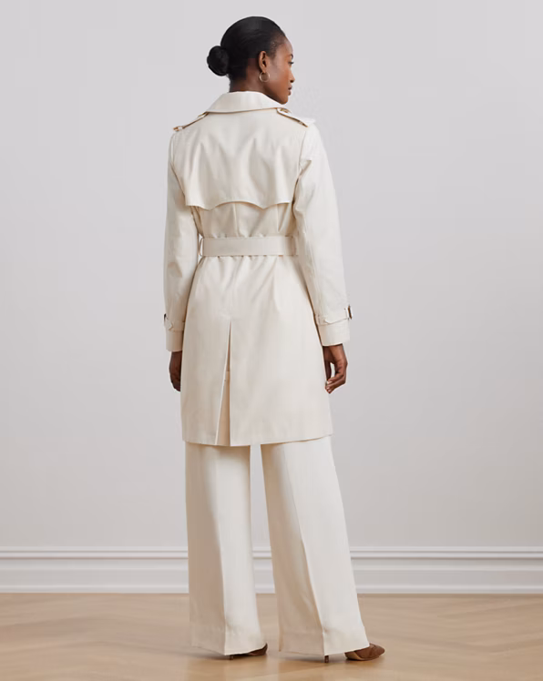Double-Breasted Cotton-Blend Trench Coat