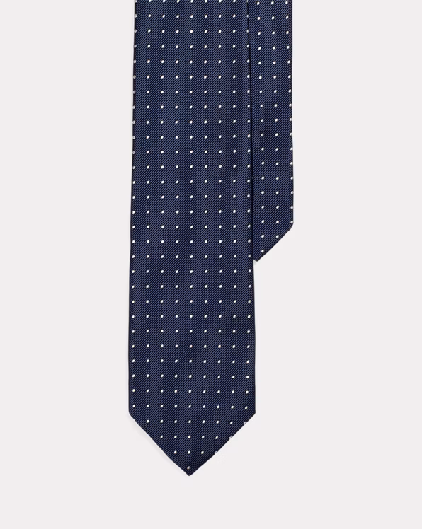 Polka Dot Silk Repp Narrow Tie
