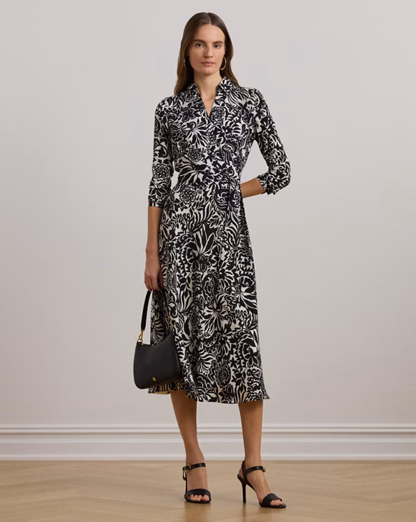 Floral Crepe Midi Dress