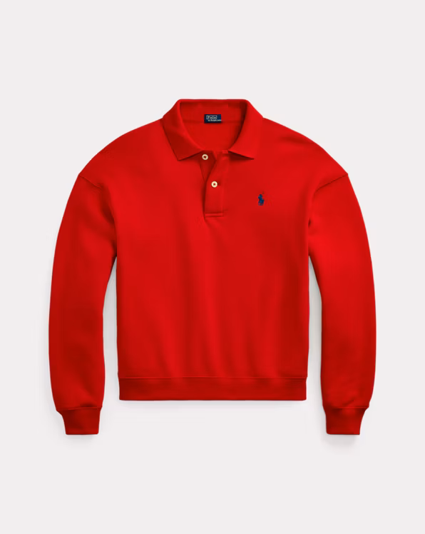 Polo-Collar Fleece Pullover