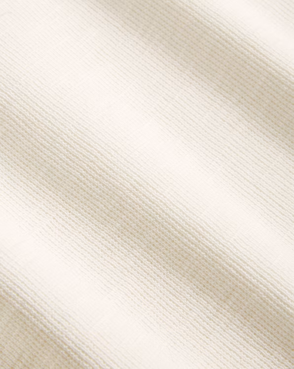 Waffle-Knit Cotton Henley