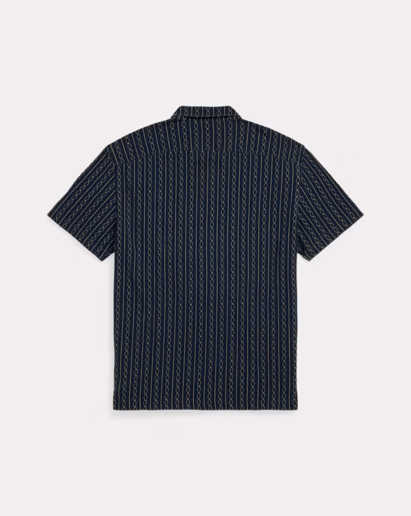 Indigo Print Jersey Camp Shirt