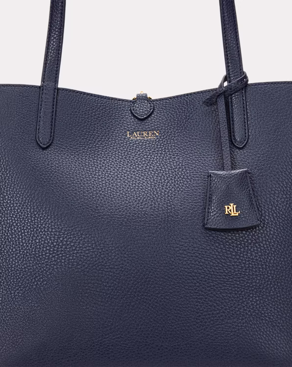 Faux-Leather Large Reversible Tote Bag