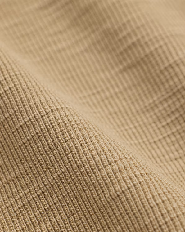 Garment-Dyed Waffle-Knit Henley Shirt