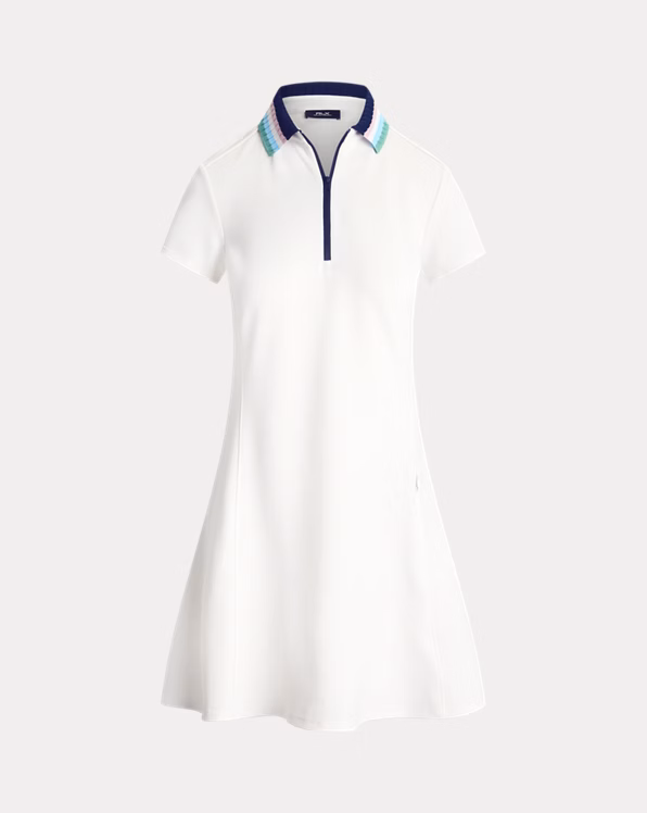 Stretch Piqué Quarter-Zip Polo Dress