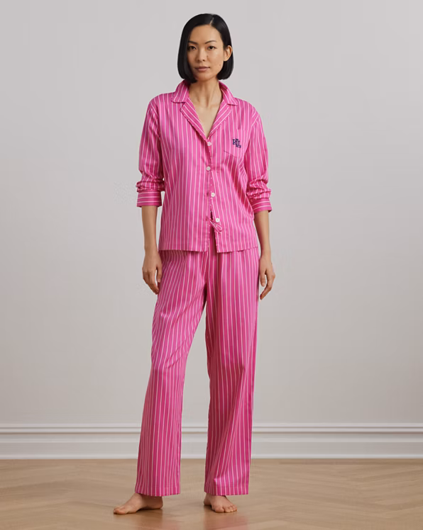 Striped Cotton-Blend Sateen Sleep Set