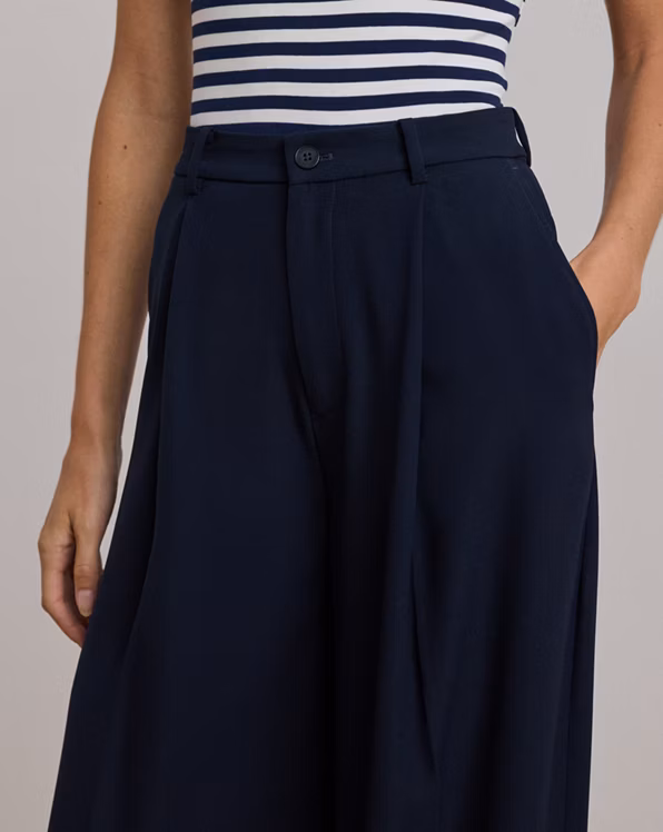 Double-Faced Georgette Wide-Leg Trouser