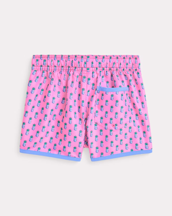 Pineapple-Print Swimming Trunk
