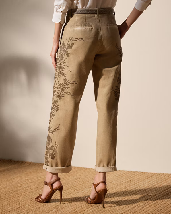 Fallon Embellished Cotton Chino Trouser