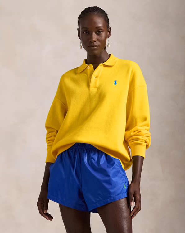 Polo-Collar Fleece Pullover