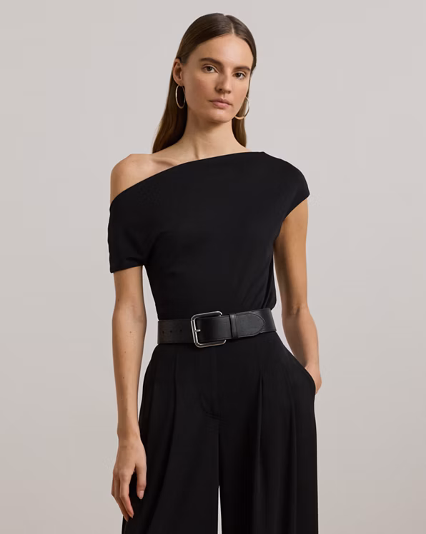 Jersey Asymmetrical Off-the-Shoulder Top