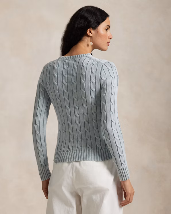Cable-Knit Cotton Crewneck Jumper