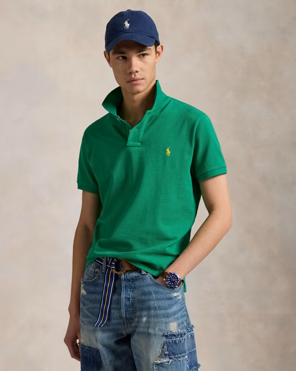 Slim Fit Mesh Polo Shirt