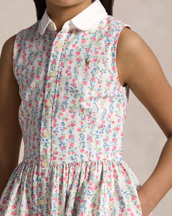 Floral Cotton Oxford Shirtdress