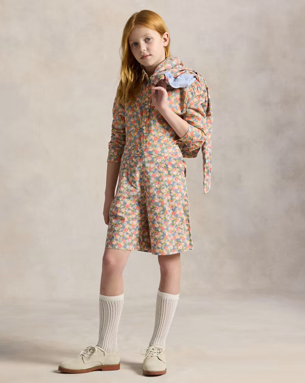 Floral Linen-Cotton Boxy Shirt