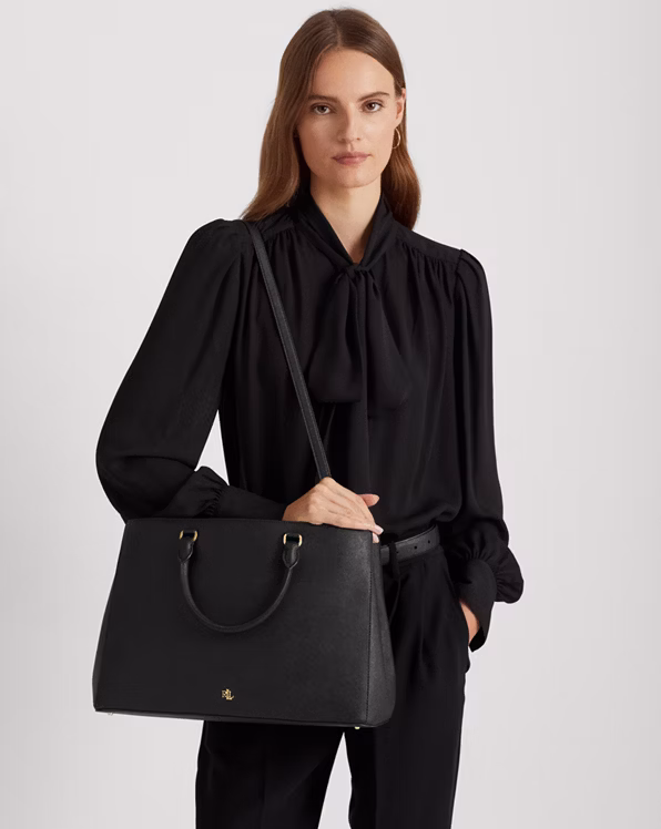 Crosshatch Leather Large Hanna Satchel