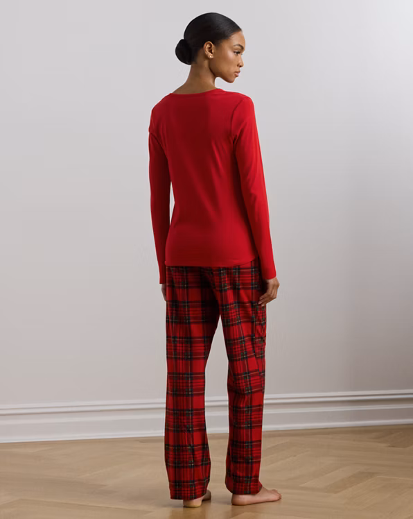 Plaid Knit & Fleece Pyjama Set