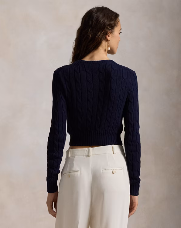Cable-Knit Cotton Cropped Jumper