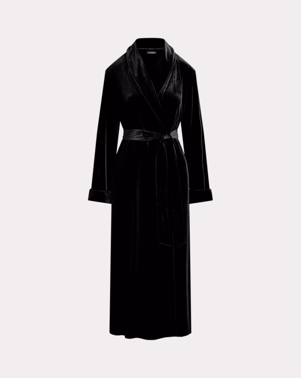 Velvet Long Shawl-Collar Robe