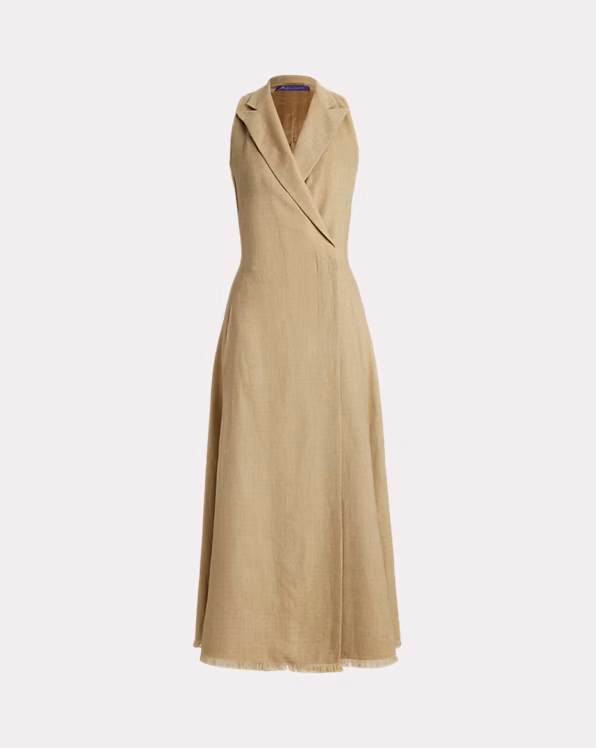 Alecia Silk-Linen Twill Day Dress