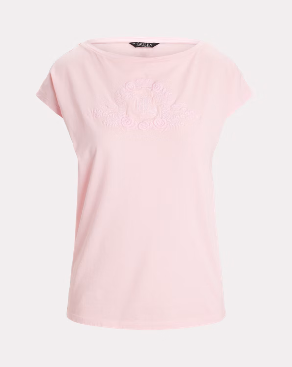 Beaded-Logo Cotton Jersey T-Shirt