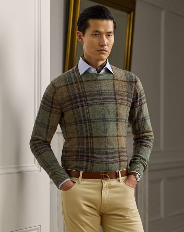 Plaid Cashmere-Wool Jumper