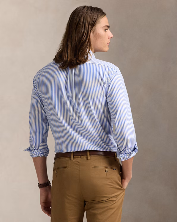 Custom Fit Striped Stretch Oxford Shirt